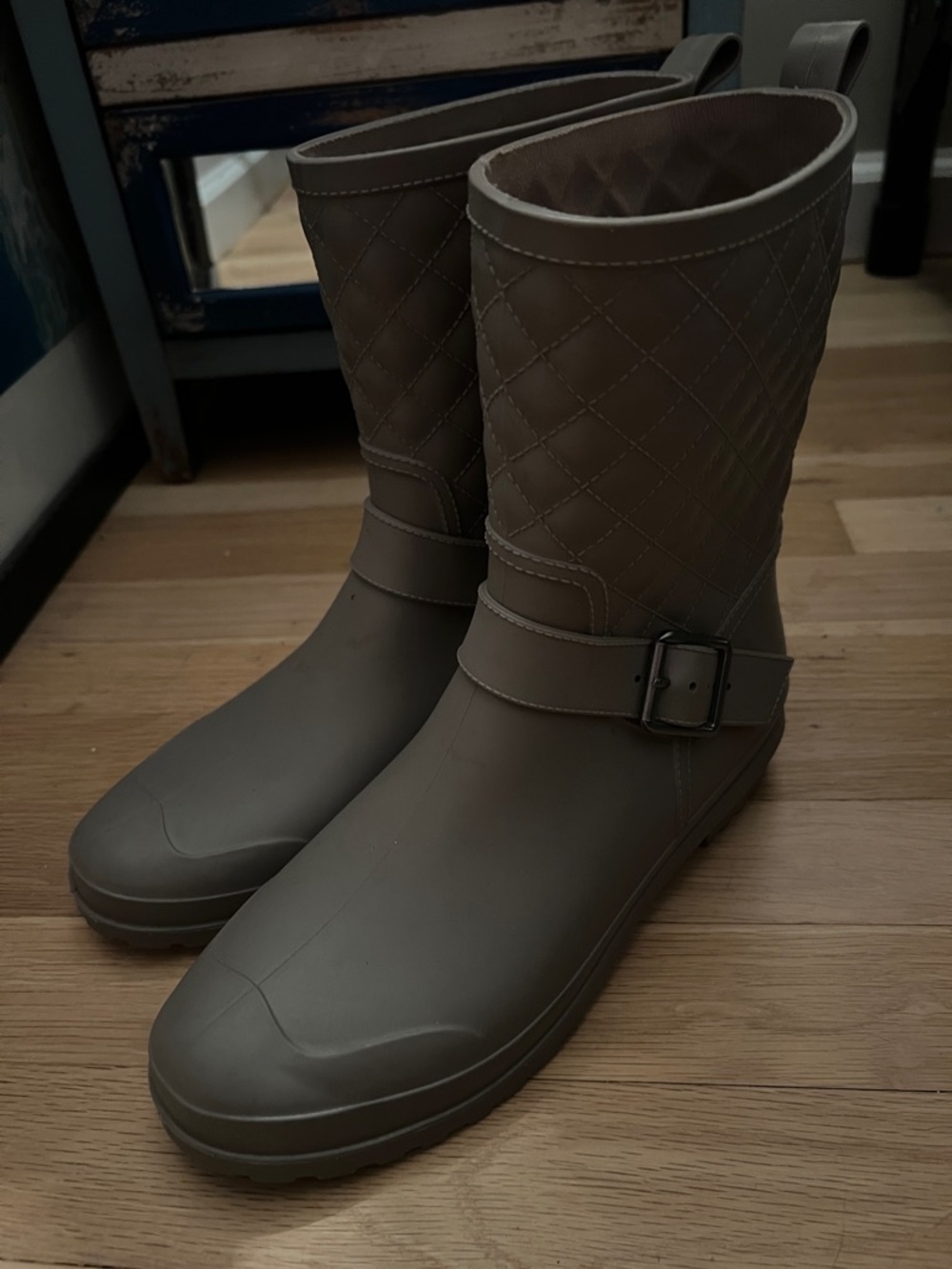 HALF CALF QUILTED RUBBER BOOTS